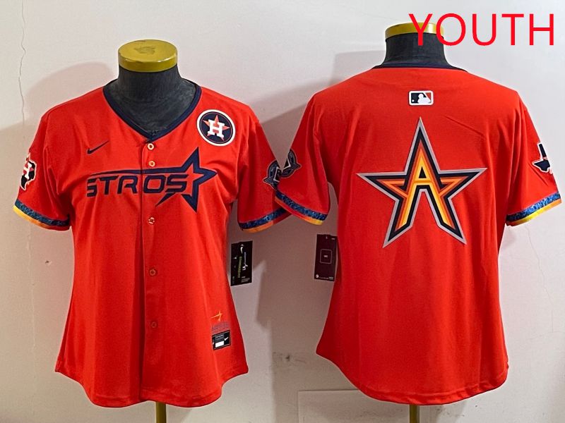 Youth Houston Astros Blank Orange Fourth generation Joint Name 2025 Nike MLB Jersey style 5